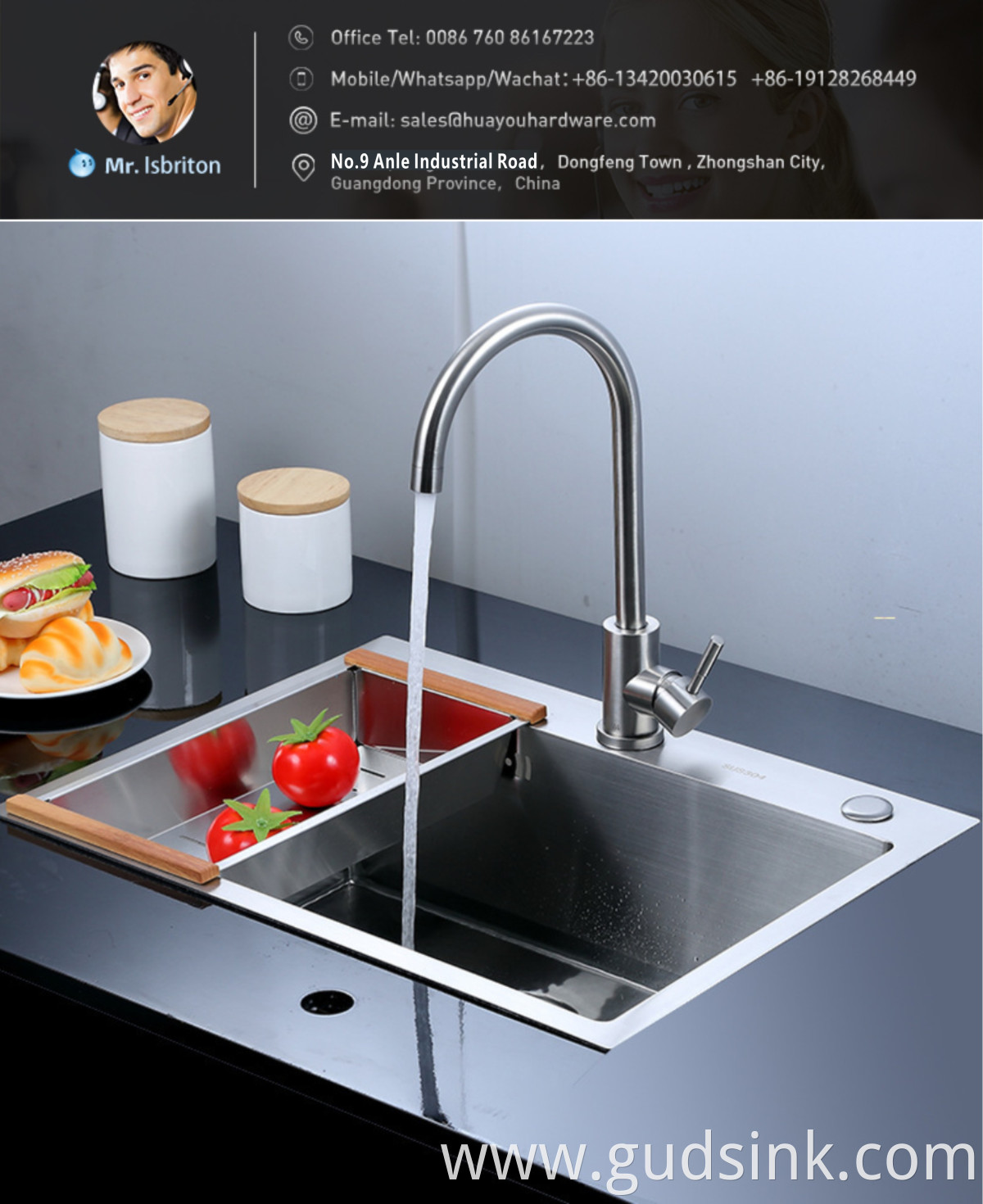 stainless steel sink with cabinet